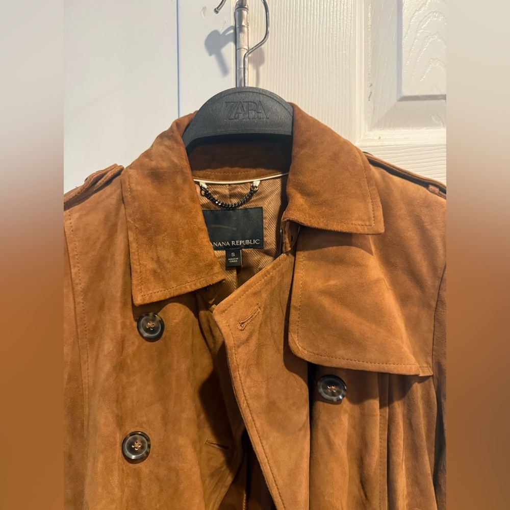 Banana Republic Timeless Suede Trench Coat - Picture 2 of 8